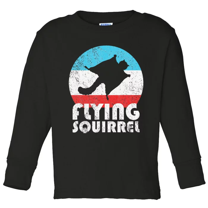 Flying Squirrel Vintage Retro Silhouette Gift Toddler Long Sleeve Shirt