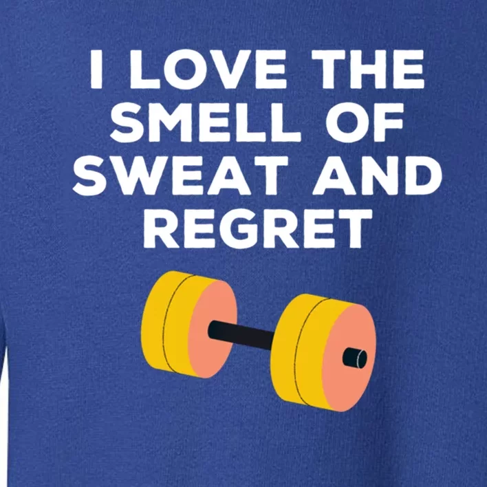 Funny Sarcastic Workout I Love The Smell Of Sweat And Regret Gift Toddler Sweatshirt