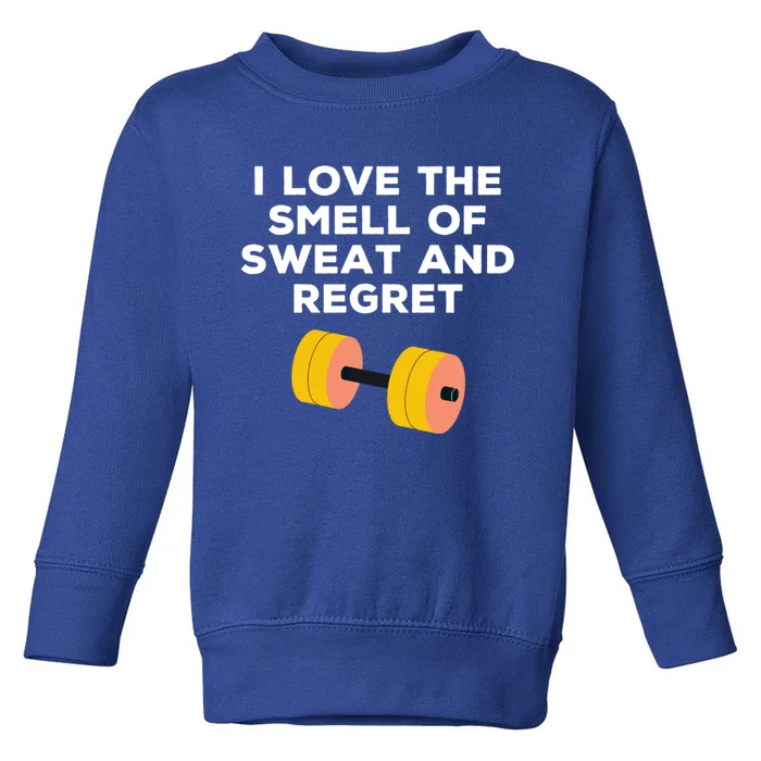 Funny Sarcastic Workout I Love The Smell Of Sweat And Regret Gift Toddler Sweatshirt