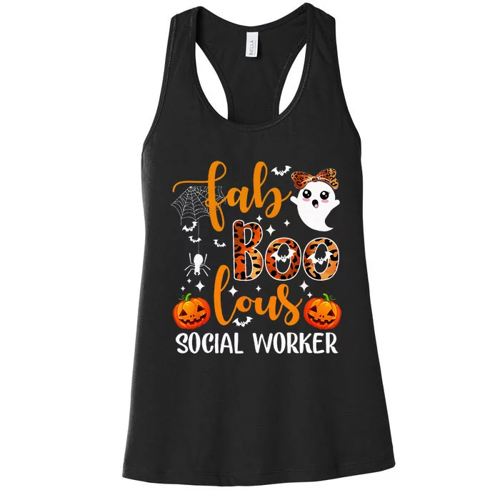 Faboolous Social Worker Funny Social Worker Halloween Women's Racerback Tank