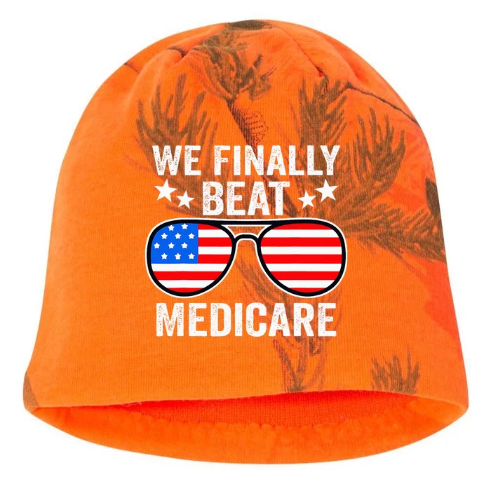 Funny Saying We Finally Beat Medicare Sunglasses Usa Flag Kati - Camo Knit Beanie