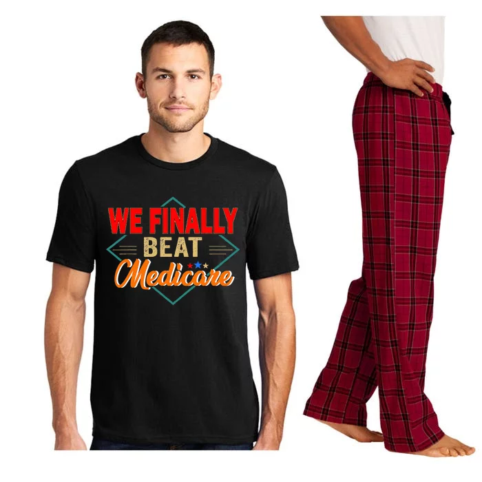 Funny Saying We Finally Beat Medicare Vintage Pajama Set