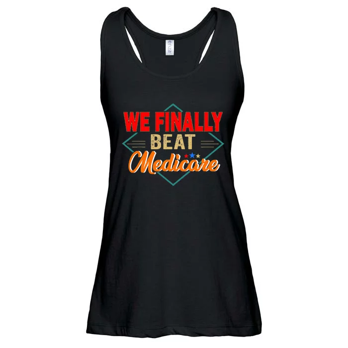 Funny Saying We Finally Beat Medicare Vintage Ladies Essential Flowy Tank