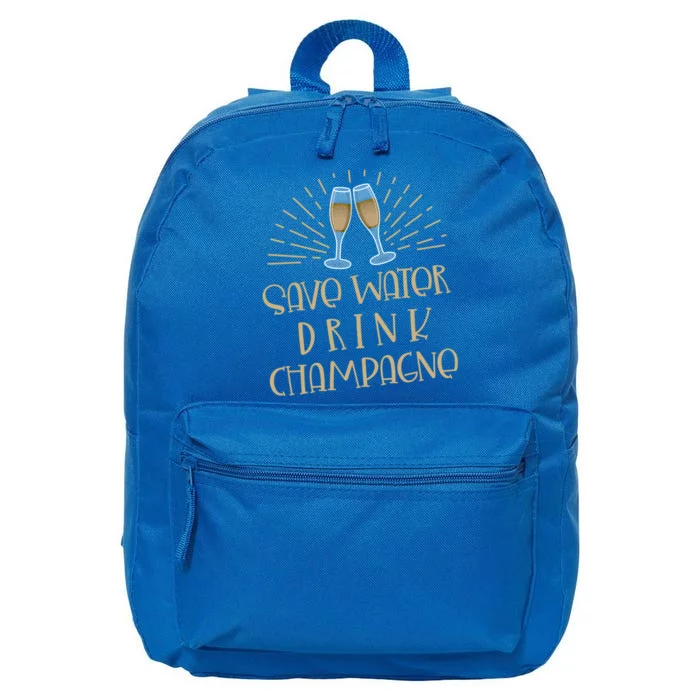 Funny Save Water Champagne Gift Ing Lover Humor Gift 16 in Basic Backpack