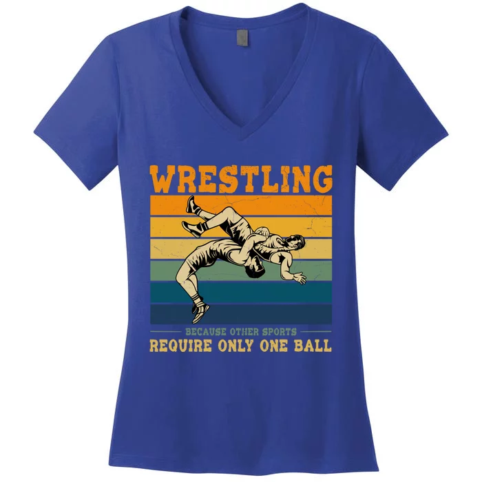 Funny Saying Wrestling For Professional Wrestler Gift Women's V-Neck T-Shirt