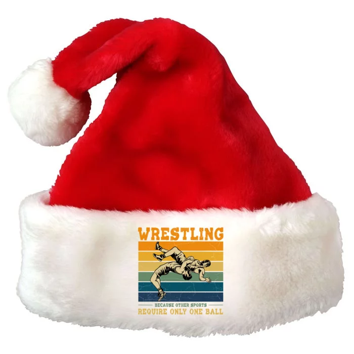 Funny Saying Wrestling For Professional Wrestler Gift Premium Christmas Santa Hat