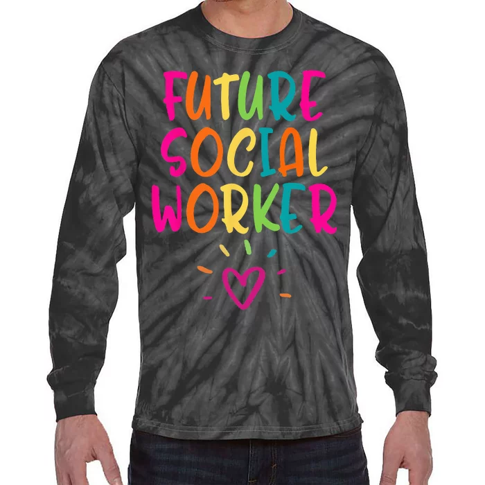 Future Social Worker Grad Health Care Office Student Women Tie-Dye Long Sleeve Shirt