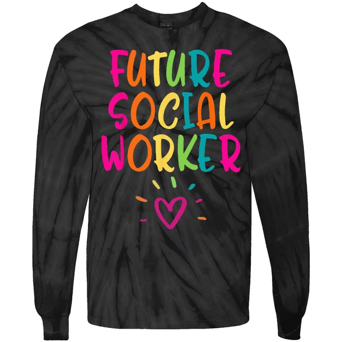 Future Social Worker Grad Health Care Office Student Women Tie-Dye Long Sleeve Shirt