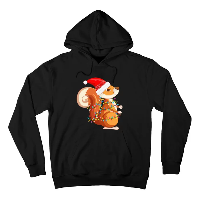 Festive Squirrel with Christmas Lights Hat Perfect Hoodie