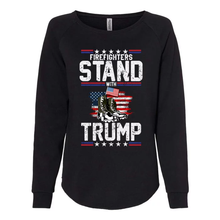 Firefighters Stand With Trump 2024 SupporterS Funny Gift 2024 Funny Gift Womens California Wash Sweatshirt