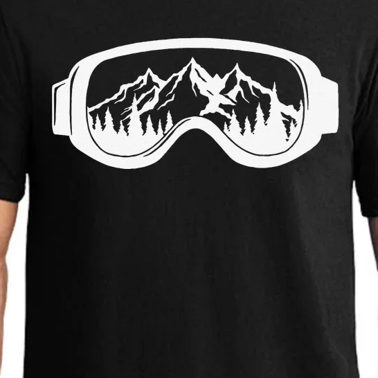 Funny Snowboarding Winter Sports Skiing Googles Pajama Set