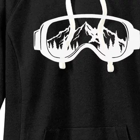 Funny Snowboarding Winter Sports Skiing Googles Women's Fleece Hoodie