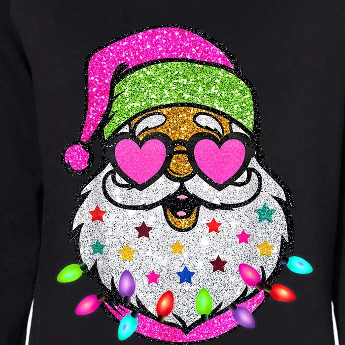 Funny Santa With Sunglasses Christmas Pink Womens California Wash Sweatshirt