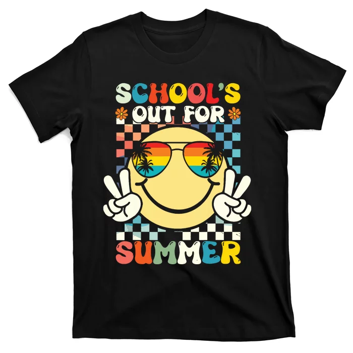 Funny Smile Wearing Sunglasses Schools Out For Summer T-Shirt