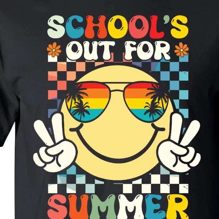 Funny Smile Wearing Sunglasses Schools Out For Summer Tall T-Shirt