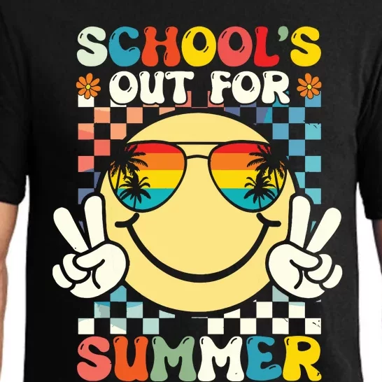 Funny Smile Wearing Sunglasses Schools Out For Summer Pajama Set