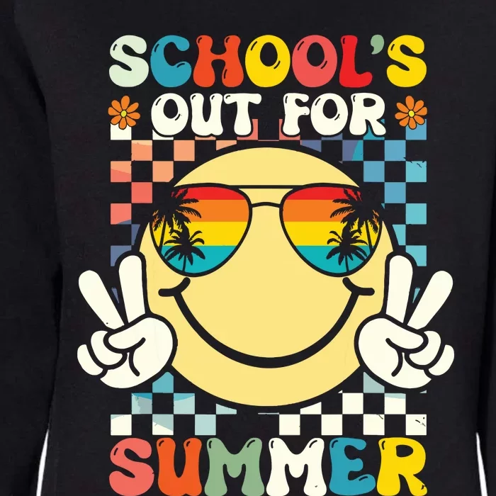 Funny Smile Wearing Sunglasses Schools Out For Summer Womens California Wash Sweatshirt