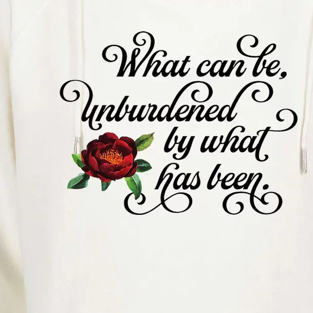 Floral Script What Can Be Unburdened By What Has Been Womens Funnel Neck Pullover Hood