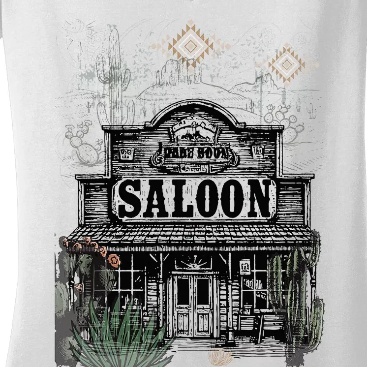 Frontier Spirit Western Saloon Women's V-Neck T-Shirt