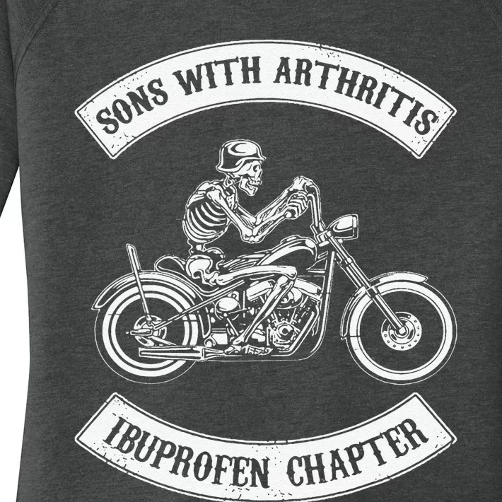 Funny Sons With Arthritis Ibuprofen Chapter Biker Skull Women's Perfect Tri Tunic Long Sleeve Shirt