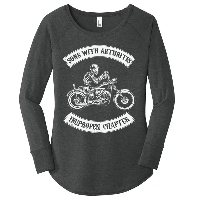 Funny Sons With Arthritis Ibuprofen Chapter Biker Skull Women's Perfect Tri Tunic Long Sleeve Shirt