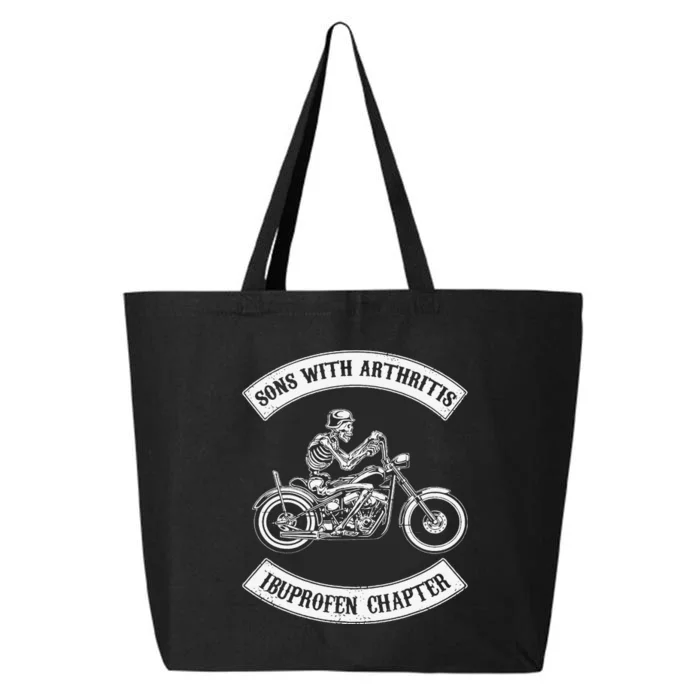 Funny Sons With Arthritis Ibuprofen Chapter Biker Skull 25L Jumbo Tote