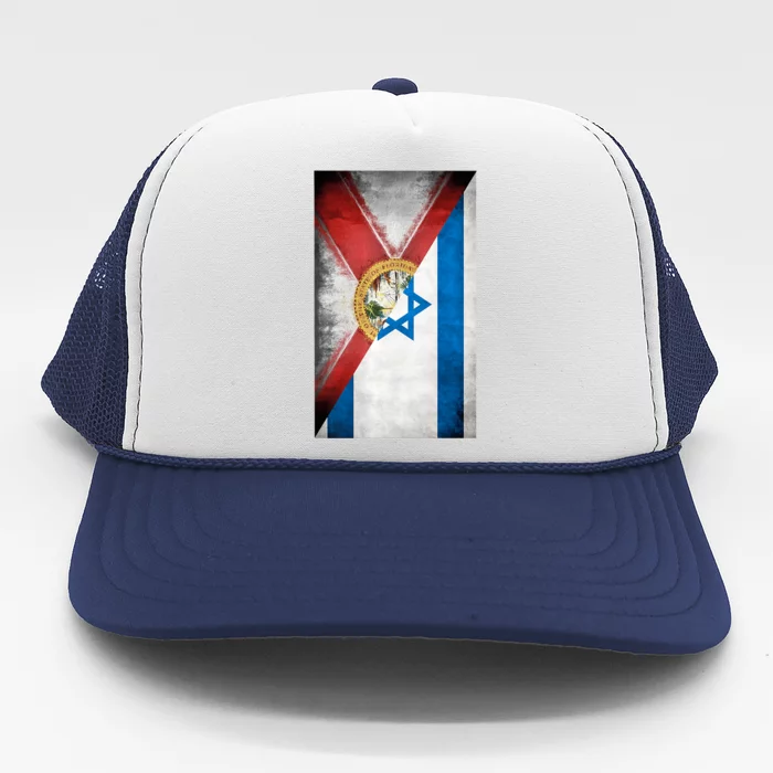 Florida Stands With Israeli Flag Florida Flag Trucker Hat