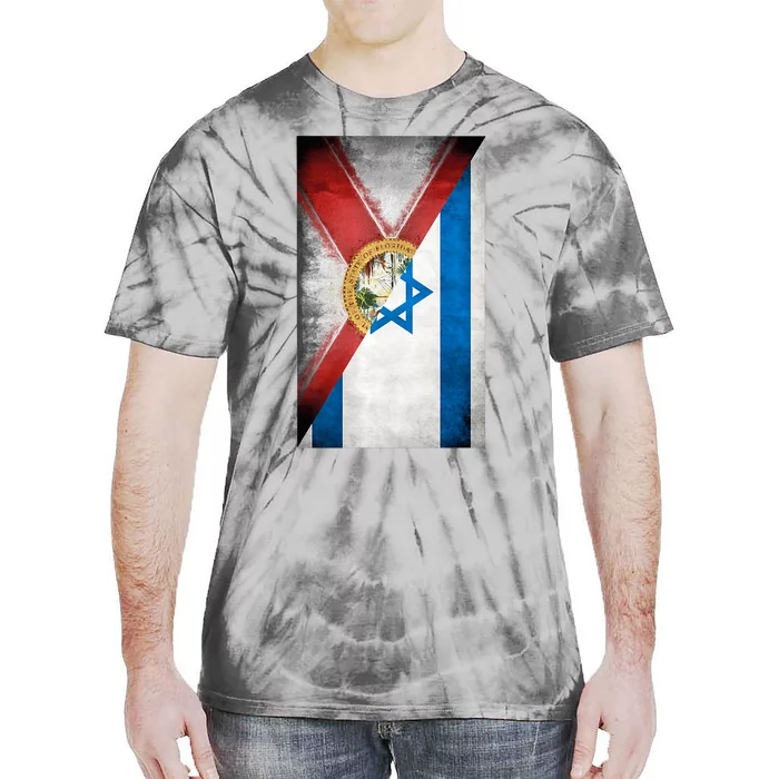 Florida Stands With Israeli Flag Florida Flag Tie-Dye T-Shirt