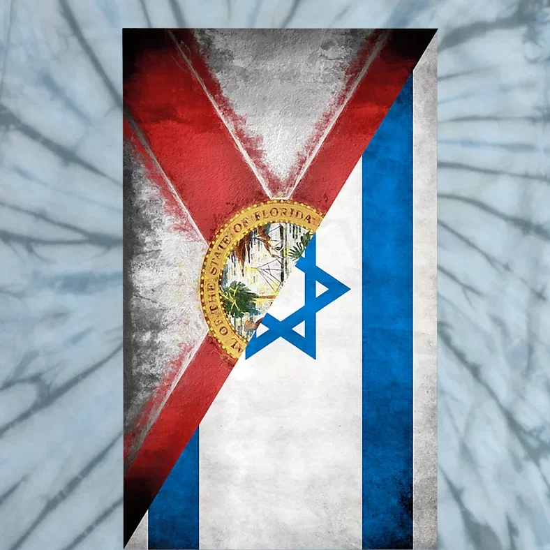 Florida Stands With Israeli Flag Florida Flag Tie-Dye T-Shirt