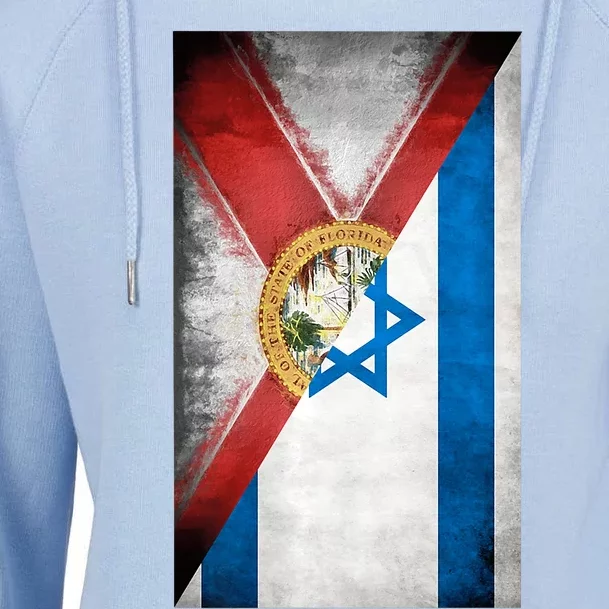 Florida Stands With Israeli Flag Florida Flag Womens Funnel Neck Pullover Hood