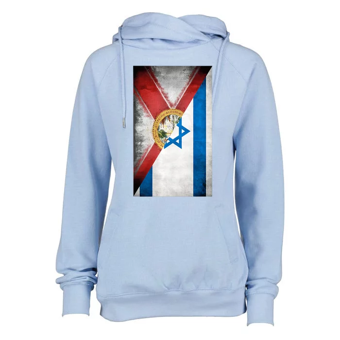 Florida Stands With Israeli Flag Florida Flag Womens Funnel Neck Pullover Hood