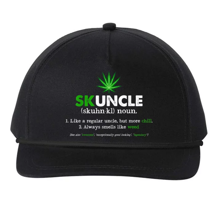 Funny Skuncle Weed Smoker Uncle Marijuana Lover Uncle Gift Snapback Five-Panel Rope Hat