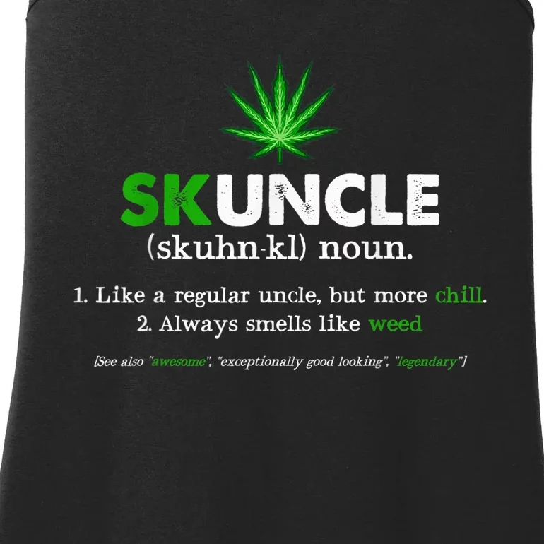 Funny Skuncle Weed Smoker Uncle Marijuana Lover Uncle Gift Ladies Essential Tank