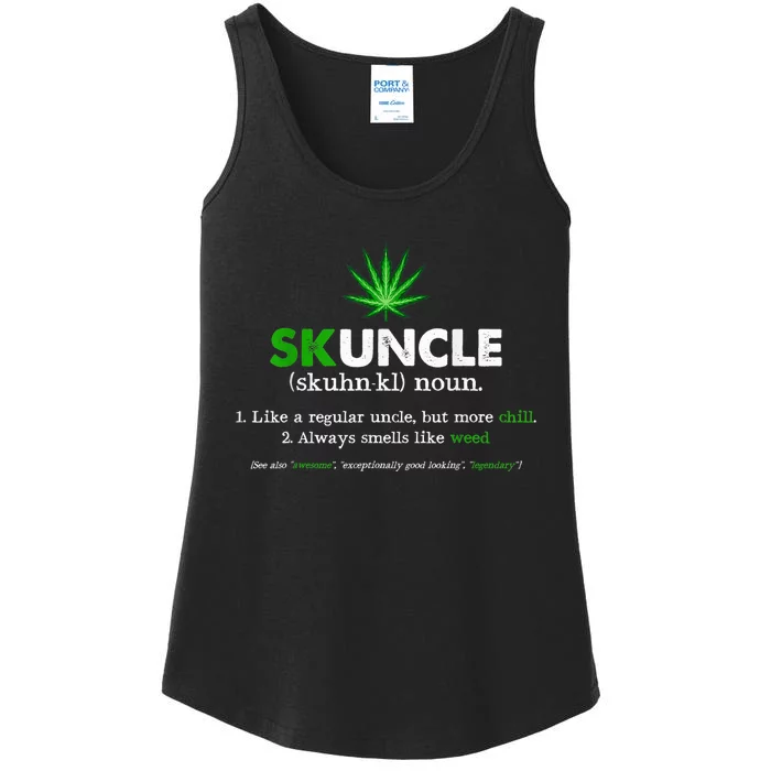 Funny Skuncle Weed Smoker Uncle Marijuana Lover Uncle Gift Ladies Essential Tank