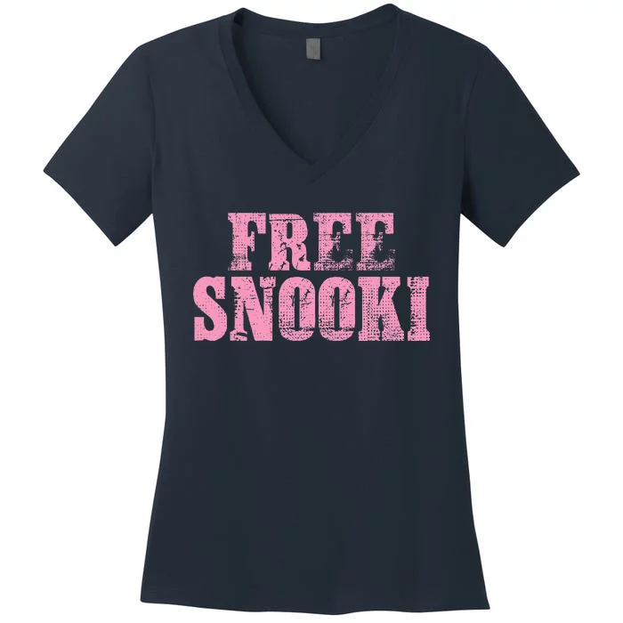 Free Snooki Weathered Women's V-Neck T-Shirt