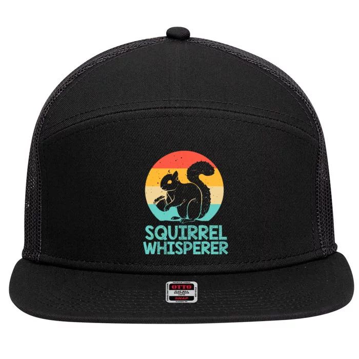 Funny Squirrel Whisperer Art Squirrel Lover 7 Panel Mesh Trucker Snapback Hat