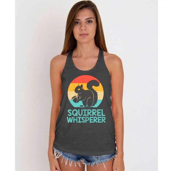 Funny Squirrel Whisperer Art Squirrel Lover Women's Knotted Racerback Tank