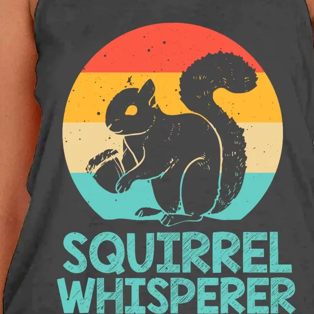 Funny Squirrel Whisperer Art Squirrel Lover Women's Knotted Racerback Tank