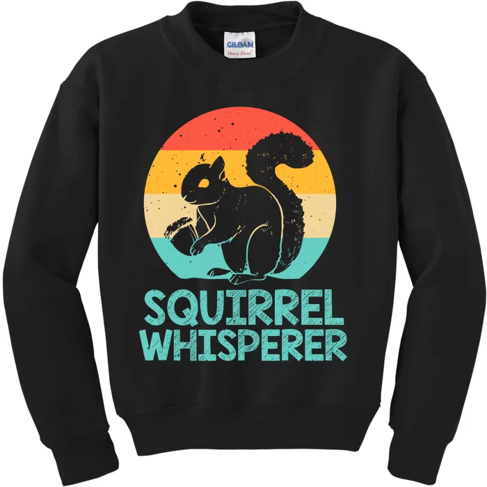 Funny Squirrel Whisperer Art Squirrel Lover Kids Sweatshirt