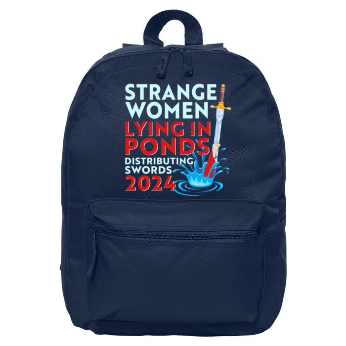 Funny Strange Women Lying In Ponds Distributing Swords 2024 16 in Basic Backpack