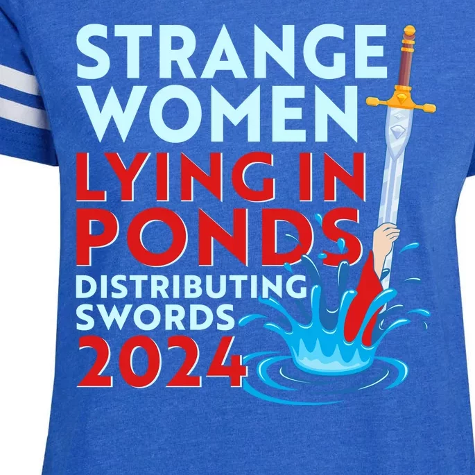 Funny Strange Women Lying In Ponds Distributing Swords 2024 Enza Ladies Jersey Football T-Shirt