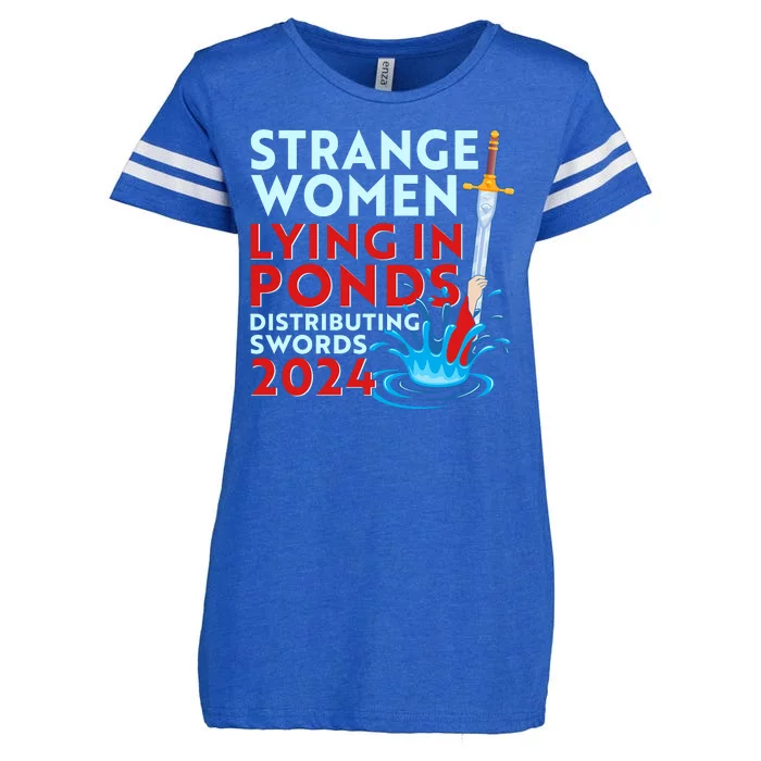 Funny Strange Women Lying In Ponds Distributing Swords 2024 Enza Ladies Jersey Football T-Shirt