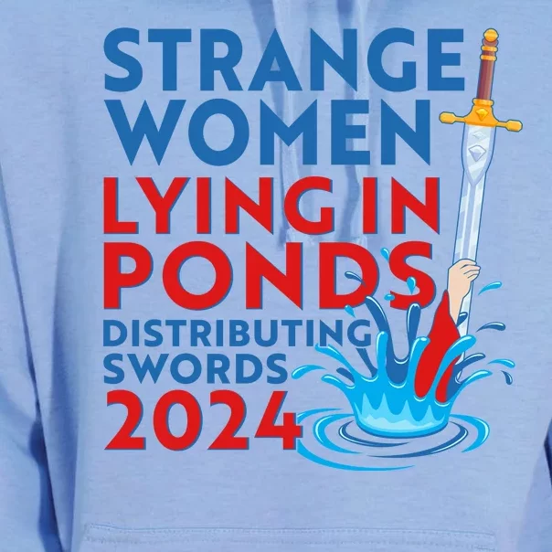 Funny Strange Women Lying In Ponds Distributing Swords 2024 Unisex Surf Hoodie