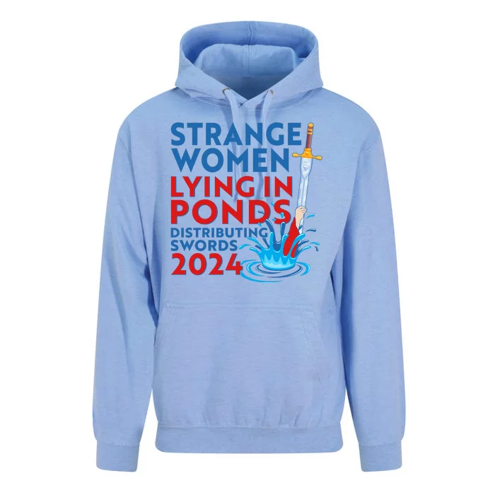 Funny Strange Women Lying In Ponds Distributing Swords 2024 Unisex Surf Hoodie