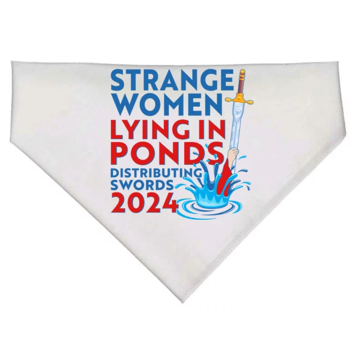 Funny Strange Women Lying In Ponds Distributing Swords 2024 USA-Made Doggie Bandana