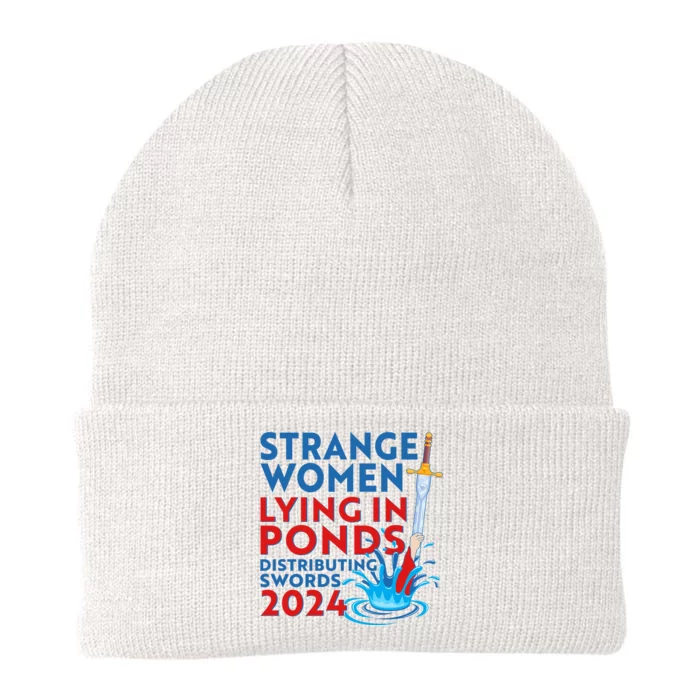 Funny Strange Women Lying In Ponds Distributing Swords 2024 Knit Cap Winter Beanie