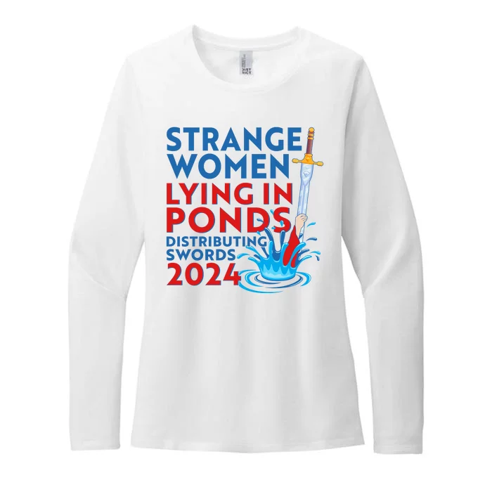 Funny Strange Women Lying In Ponds Distributing Swords 2024 Womens CVC Long Sleeve Shirt