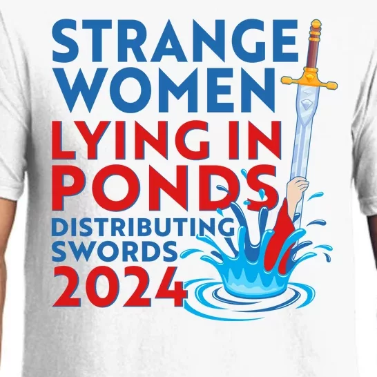 Funny Strange Women Lying In Ponds Distributing Swords 2024 Pajama Set