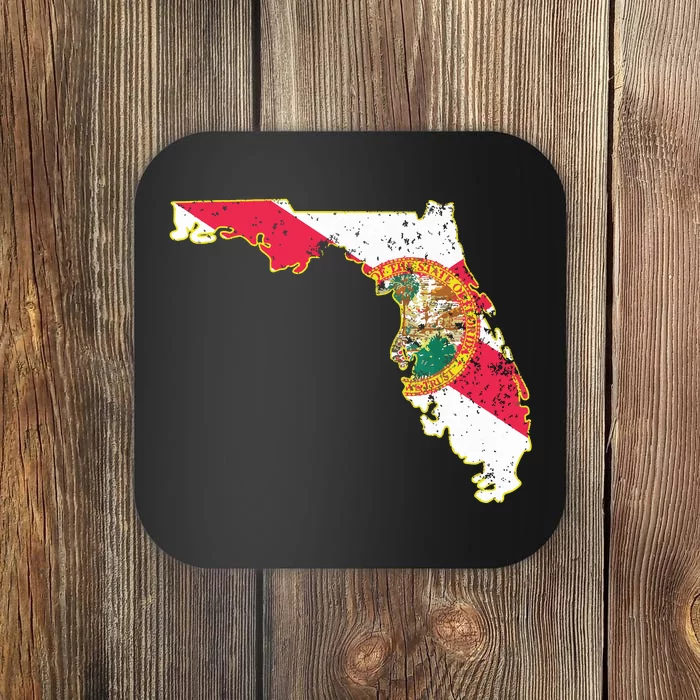 Florida State With Florida Shape Flag Coaster