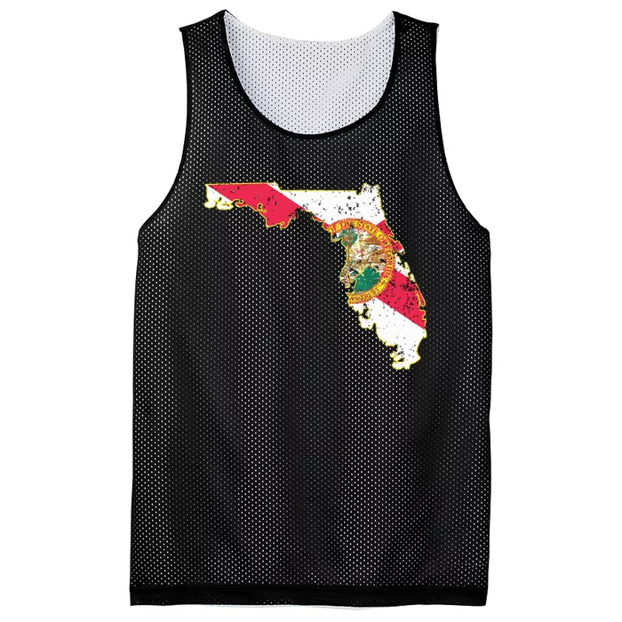 Florida State With Florida Shape Flag Mesh Reversible Basketball Jersey Tank